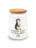 Mr. & Mrs. Panda Teedose Pinguin Blumen mit Spruch in Weiß
