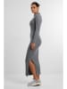 Urban Classics Urban Classics Ladies Rib Longlseeve Mockneck Dress in darkgreymelange
