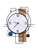 Beliani Wanduhr TAVEL in Bunt/Schwarz/Weiß - (W) 60 x (H) 70 x (L) 0.5 cm