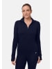 DANISH ENDURANCE Langarmshirt Merino Halfzip in dark navy