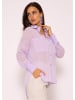 SASSYCLASSY Oversize Plumetis Hemd-Bluse in Flieder