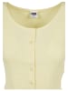 Urban Classics Urban Classics Damen Ladies Cropped Button Up Rib Tee in softyellow