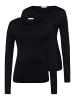 Hanro Unterhemd / Shirt Langarm Ultralight in Schwarz