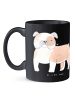 Mr. & Mrs. Panda Kaffeetasse Englische Bulldogge Freunde mit Spruch in Schwarz
