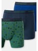 Schiesser Retro Short / Pant Kids Boys 95/5 Organic Cotton in Grün/Blau gemustert