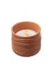 MARELIDA LED Solar Windlicht Wellenmuster Solar Kerze H: 8cm in terracotta