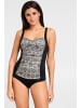 LASCANA Badeanzug in schwarz-bedruckt