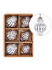 Beliani Weihnachtsbaumkugeln CREMEUX in Silber/Weiß