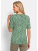 GOLDNER Kurzgröße:  Viskoseshirt im Leo Look in mint / gemustert