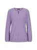 GOLDNER Jerseybluse Elegante Bluse mit Zierblende, Rundhals in flieder