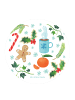 Mr. & Mrs. Panda Rund Magnet Winter mit Spruch in Bunt