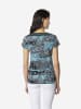 KOROSHI Damen-T-Shirt mit Kaschmirmuster in turkis