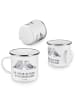 Mr. & Mrs. Panda Camping Emaille Tasse Verlobungsfeier Abenteuer... in Weiß