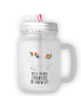 Mr. & Mrs. Panda Einmachglas Einhorn Happy mit Spruch in Transparent