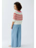 Oui Pullover in white red
