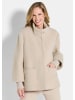 GOLDNER Flauschiger Kurzmantel mit Stehkragen in beige