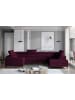 MF Design Esco Recamiere Rechts in Weinrot -  (L) 200 x (B) 336 x (H) 92 cm