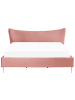 Beliani Doppelbett CHALEIX in Rosa/Gold - (W) 188 x (H) 109 x (L) 212 cm