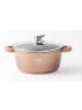 COFI 1453 Kochtopf mit Glasdeckel, Induktionsgeeignet in Beige