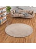 Snapstyle Hochflor-Teppich Mona Rund in taupe