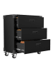 Fornorth Werkzeugwagen mit drei Schubladen in Schwarz 90x80x42cm