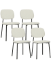 HOMCOM Esszimmerstühle-49L x 47B x 85H cm-Weiß