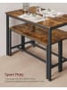 VASAGLE 3tlg. Set: Essgruppe in Braun - (B)110 x (H)75 x (T)70cm