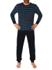 NORMANN Frottee Schlafanzug lang Pyjama RingelMuster - 82383 in marine