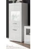 Furn.Design Vitrine weiß Hochglanz 65 cm, Vitrinenschrank wechselbarer Türanschlag