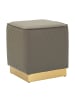 Mauro Ferretti Quadratischer Pouf aus grauem PVC, 35 x 35 x 38 cm