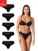 Elsie 5er Pack Tanga in Schwarz