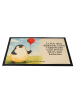 Mr. & Mrs. Panda Fussmatte Pinguin Luftballon Design mit Spruch in Weiß