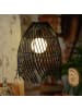 MARELIDA LED Solar Hängelampe Boho Lampenschirm in Korboptik H: 36cm in schwarz