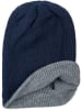 styleBREAKER Strickbeanie in Dunkelblau-Grau