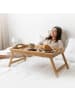 relaxdays 2 x Betttablett in Natur- (B)52 x (H)25 x (T)33 cm