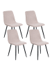Beliani 4er-Set Esszimmerstuhl TUSCOLA in Beige/Schwarz
