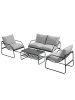 home24 Loungegruppe Pony 4-teilig in Anthrazit