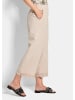 GOLDNER Culotte Sommerhose mit floraler Spitze in stein