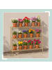 relaxdays Blumenregal in Braun - (B)91 x (H)140 x (T)28 cm