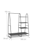 relaxdays Kleiderständer in Schwarz - (B)100 x (H)150 x (T)39 cm