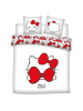 COFI 1453 Hello Kitty Bettwäsche Set 240x220 cm + 2 Kissenbezüge 65x65 in Weiß