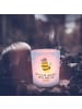 Mr. & Mrs. Panda Glas Windlicht Hummel flauschig mit Spruch in Transparent