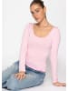SASSYCLASSY Langarmshirt mit Ausschnitt in Rosa