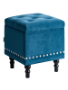 Beliani Pouf LORETTO in Blau - (W) 37 x (H) 40 x (L) 37 cm