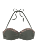 LASCANA Bügel-Bandeau-Bikini-Top in oliv-leo