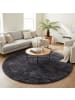 Pergamon Hochflor Shaggy Teppich Fluffy Rund in Anthrazit