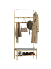 HOMCOM Garderobe-73,5L x 34B x 171H cm-Naturholz