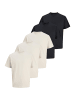 Jack & Jones T-Shirt Organic Relaxed in Creme / schwarz
