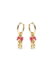 Luxenter Ohrringe aus 925er Sterlingsilber und rosa Kristall mit 18K Gelbgold-Finish