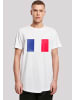 F4NT4STIC Long Cut T-Shirt France Frankreich Flagge distressed in weiß